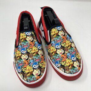 GROUNDUP POKEMON PIKACHU Low Top Slip-On Canvas Sneaker Shoes Unisex Youth Sz 5